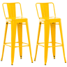 Juego de 2 Taburetes de Bar Mason Metal Amarillo 43X44X96 cm