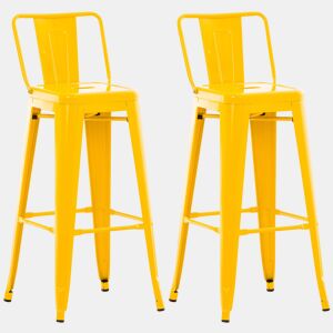 Juego de 2 Taburetes de Bar Mason Metal Amarillo 43X44X96 cm