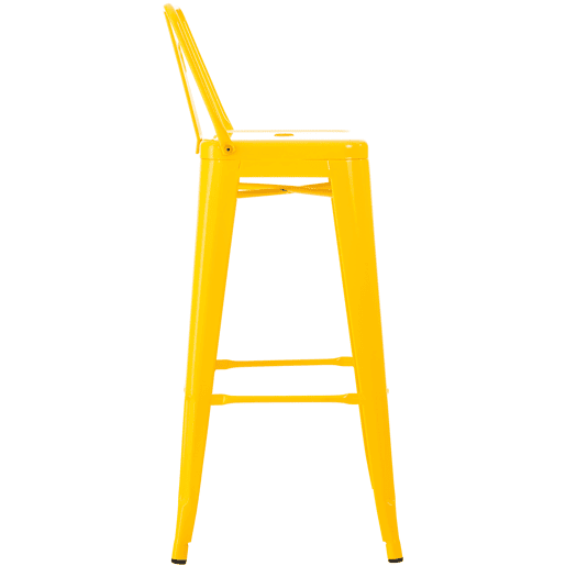 Juego de 2 Taburetes de Bar Mason Metal Amarillo 43X44X96 cm Juego de 2 Taburetes de Bar Mason Metal Amarillo 43X44X96 cm