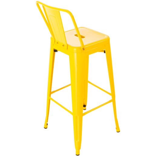 Juego de 2 Taburetes de Bar Mason Metal Amarillo 43X44X96 cm Juego de 2 Taburetes de Bar Mason Metal Amarillo 43X44X96 cm