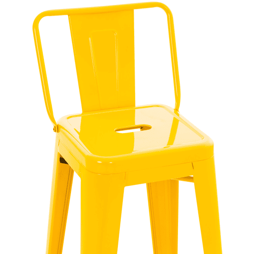 Juego de 2 Taburetes de Bar Mason Metal Amarillo 43X44X96 cm Juego de 2 Taburetes de Bar Mason Metal Amarillo 43X44X96 cm