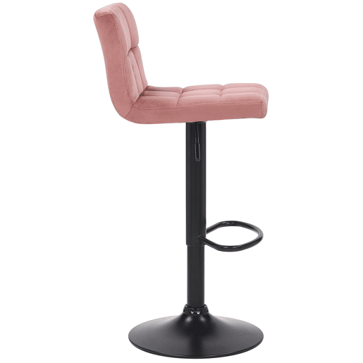 Juego de 2 taburetes de bar Feni Terciopelo Rosado 40X40X85 cm