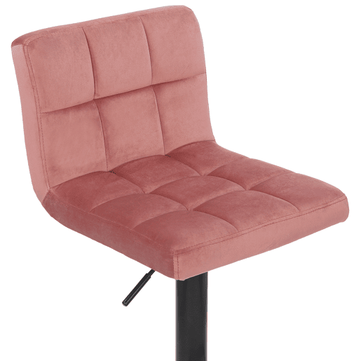 Juego de 2 taburetes de bar Feni Terciopelo Rosado 40X40X85 cm