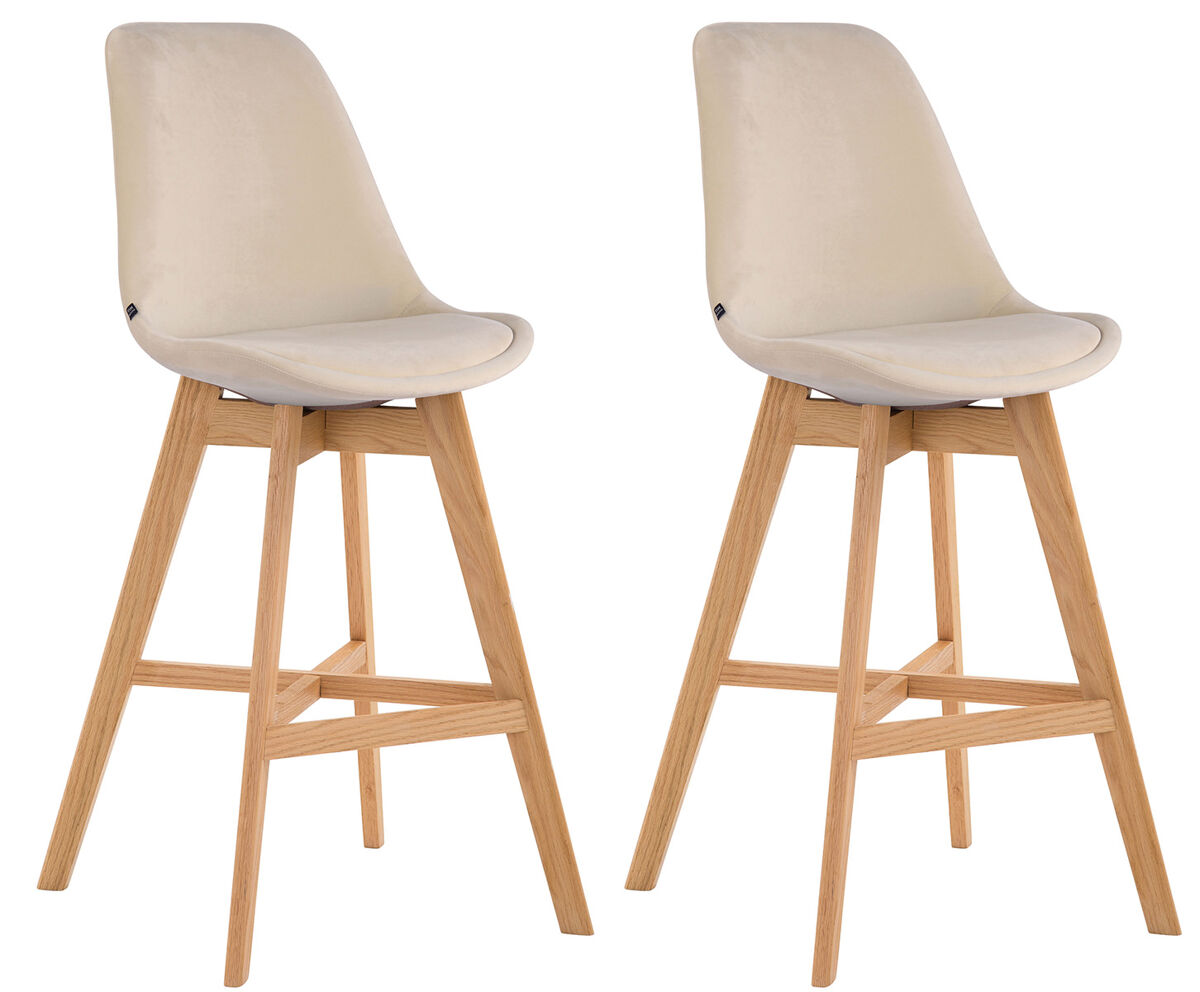 Set 2 taburetes cannes en terciopelo 48x56x112 cm