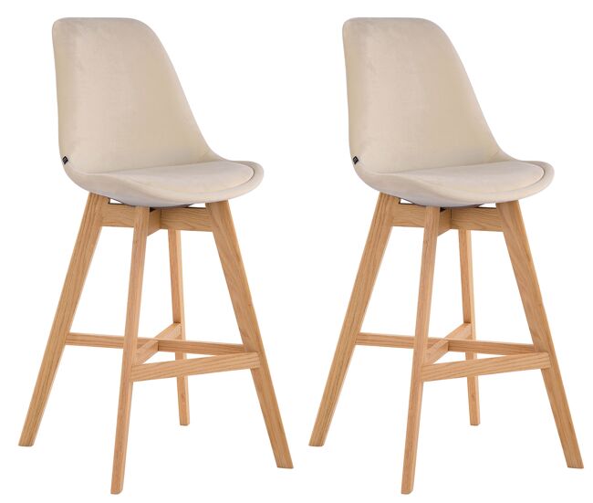 Set 2 taburetes cannes en terciopelo 48x56x112 cm