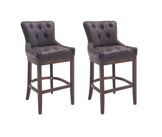 Set 2x taburetes lakewood en cuero original 55x57x109 cm
