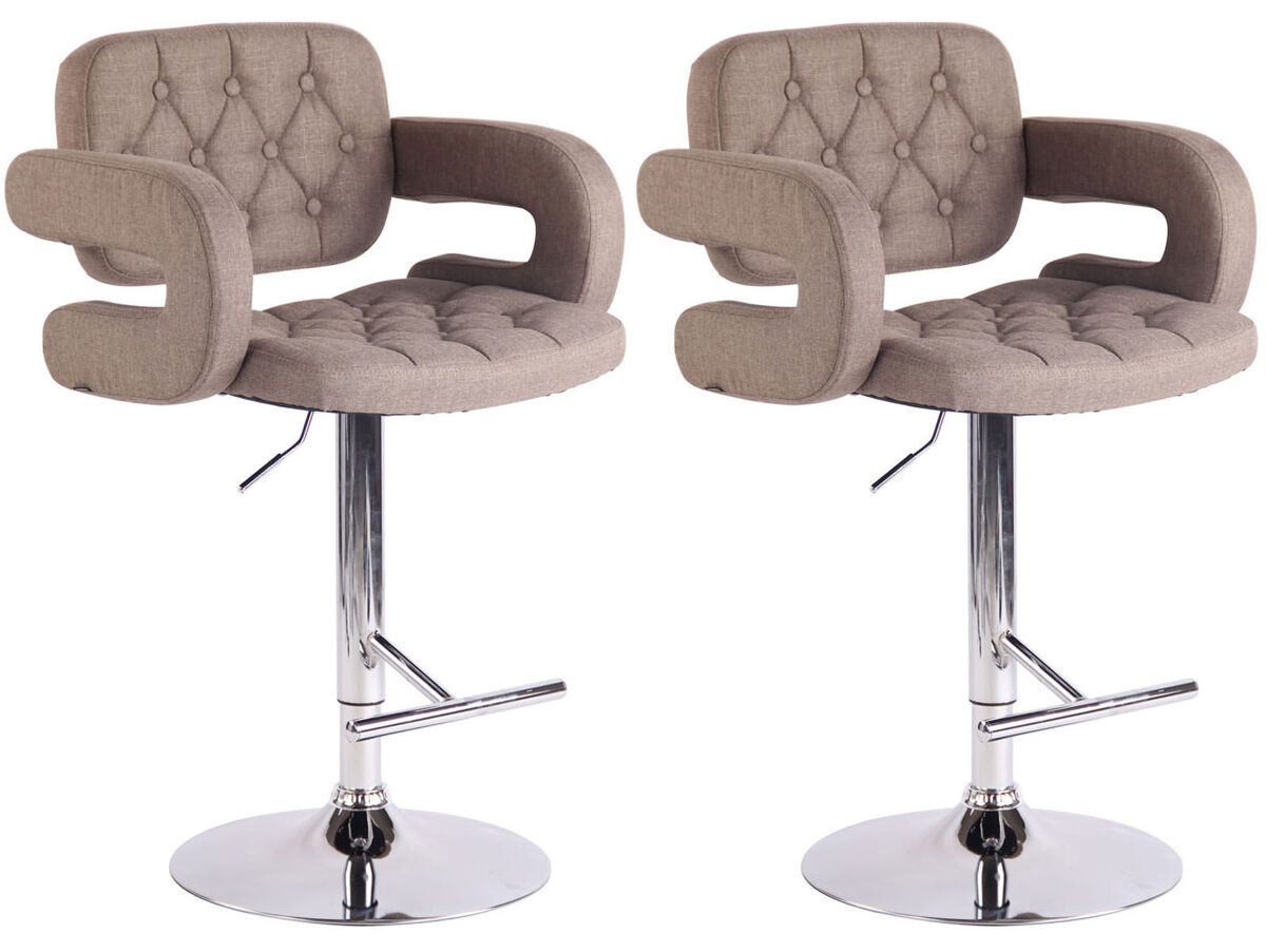 Set 2 taburetes de bar dublin en tela 62x55x103 cm
