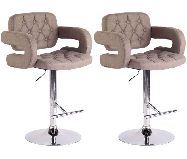 Set 2 taburetes de bar dublin en tela 62x55x103 cm