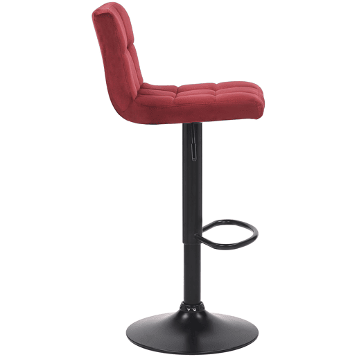Juego de 2 taburetes de bar Feni Terciopelo Rojo 40X40X85 cm