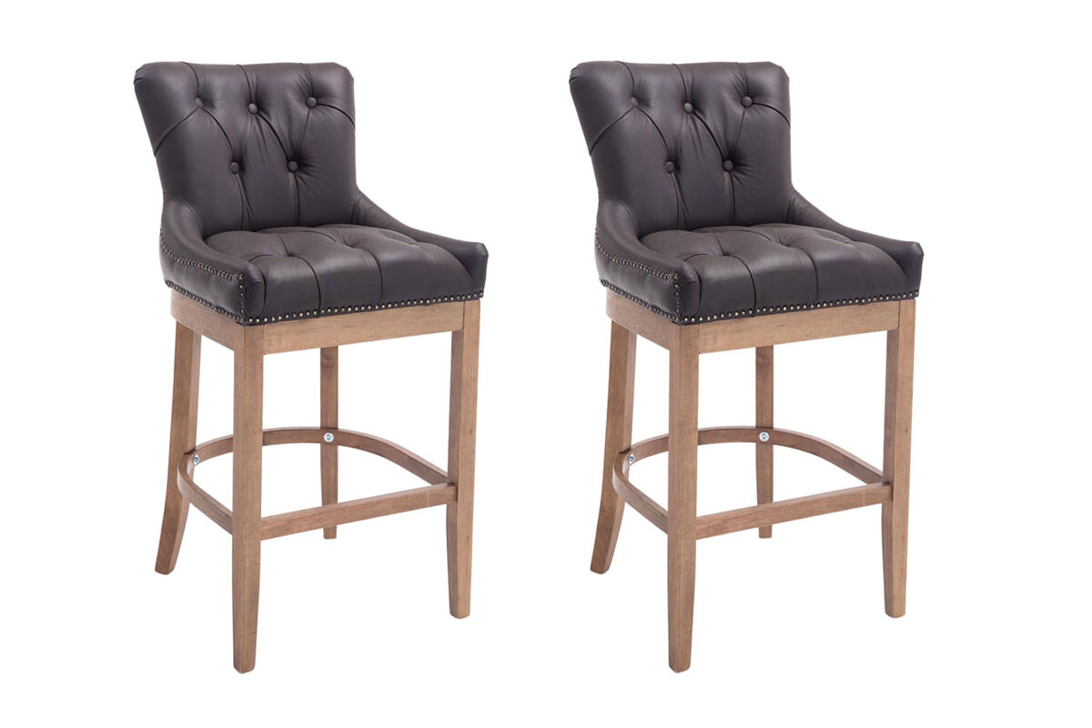 Set 2x taburetes lakewood en cuero original 55x57x109 cm