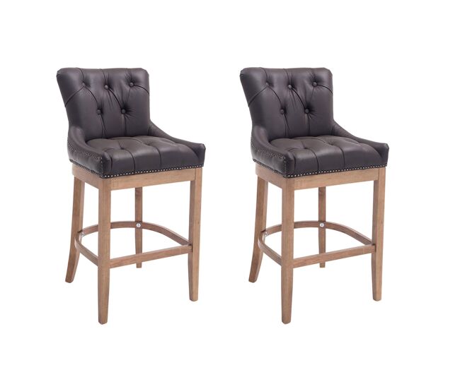 Set 2x taburetes lakewood en cuero original 55x57x109 cm