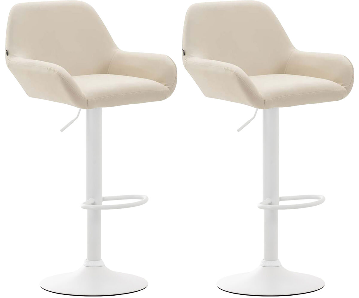 Set 2 taburetes de bar braga en cuero pu 51x52x89 cm