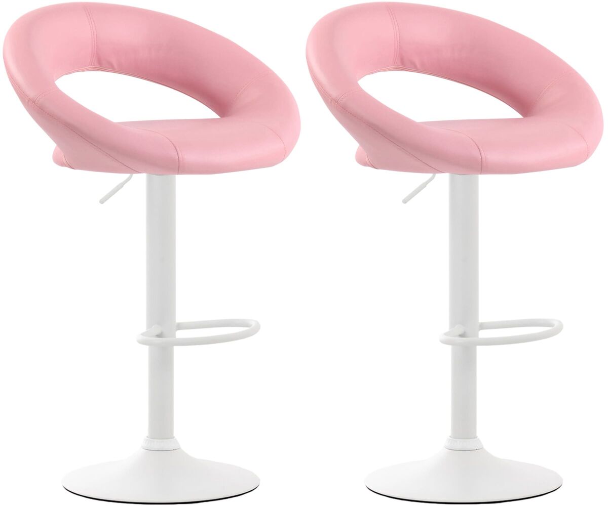 Pack de 2 taburetes de barra olinda en polipiel 53x47x80 cm