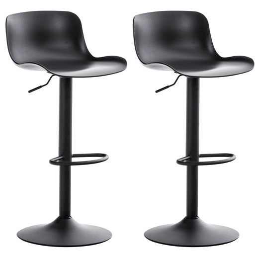 Set 2 Taburetes De Bar Almada Plástico Negro 45X44X81 cm