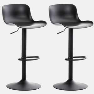 Set 2 Taburetes De Bar Almada Plástico Negro 45X44X81 cm