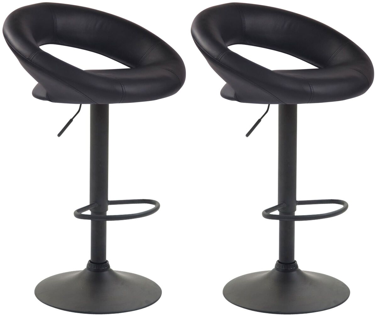 Pack de 2 taburetes de barra olinda en polipiel 53x47x80 cm