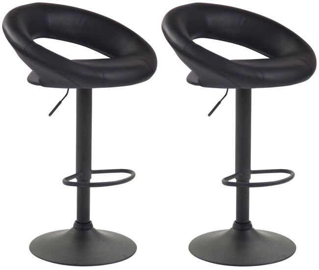 Pack de 2 taburetes de barra olinda en polipiel 53x47x80 cm