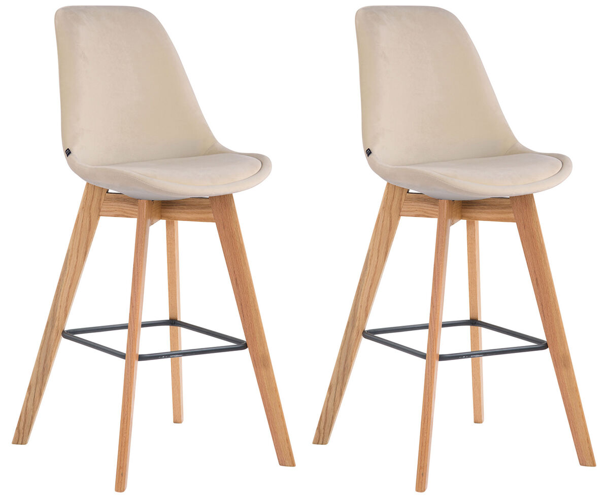 Set 2 taburetes metz en terciopelo 48x56x112 cm