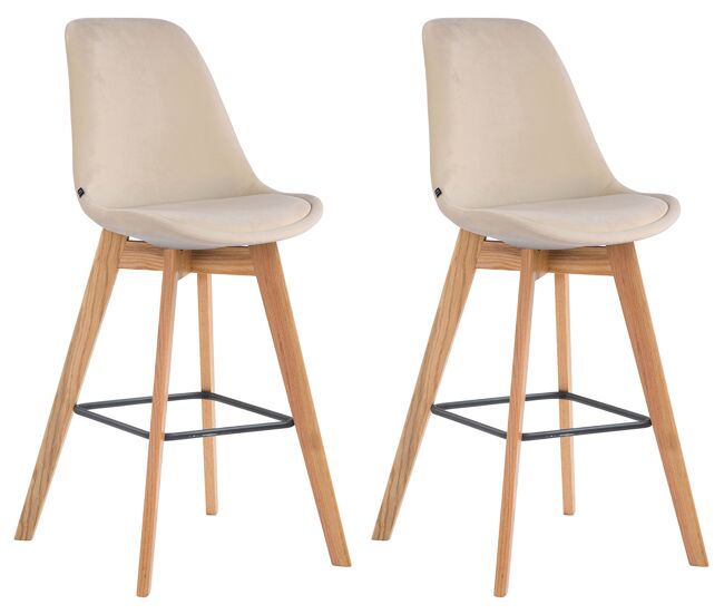 Set 2 taburetes metz en terciopelo 48x56x112 cm