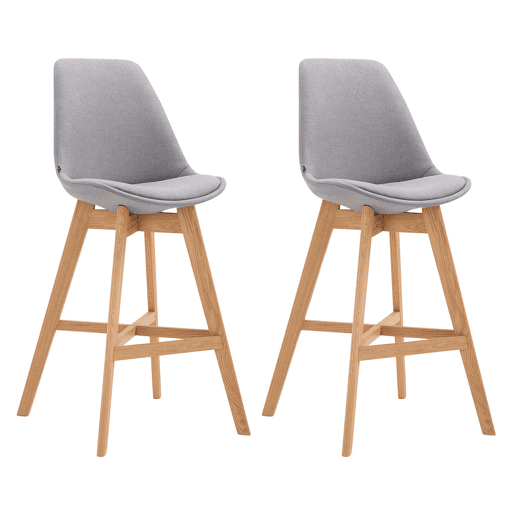 Set 2x Taburete Cannes en Tela Gris 56X48X112 cm