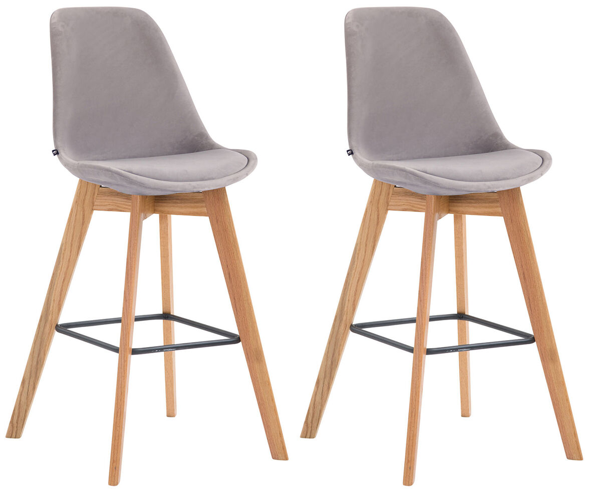 Set 2 taburetes metz en terciopelo 48x56x112 cm