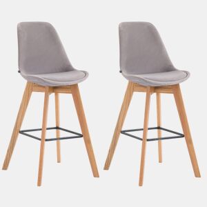 Set 2 Taburetes Metz En Terciopelo Gris 56X48X112 cm