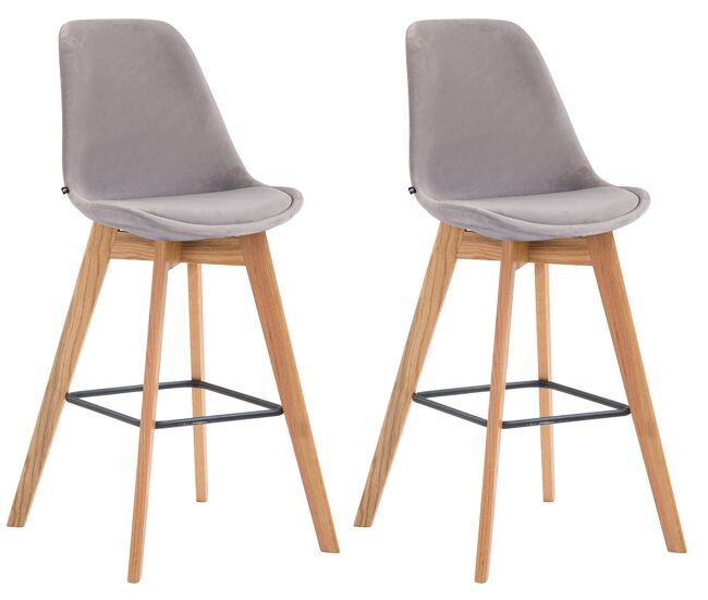 Set 2 taburetes metz en terciopelo 48x56x112 cm