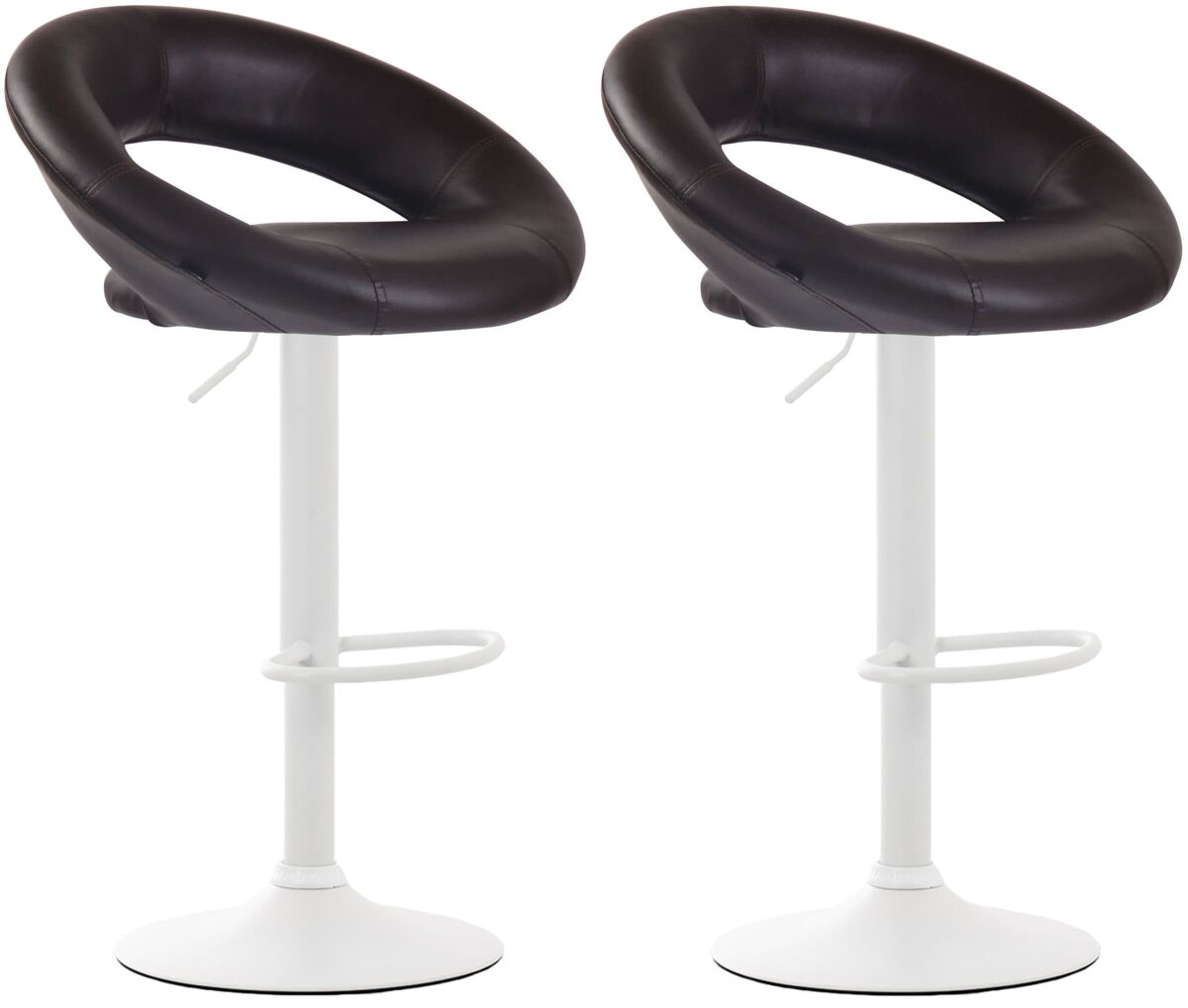Pack de 2 taburetes de barra olinda en polipiel 53x47x80 cm