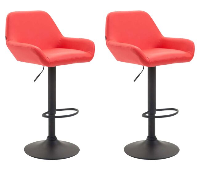 Set 2 taburetes de bar braga en cuero pu 51x52x89 cm
