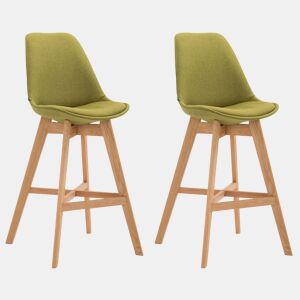 Set 2x Taburete Cannes en Tela Verde 56X48X112 cm