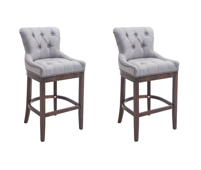 Set 2x taburetes lakewood en tela 55x57x109 cm