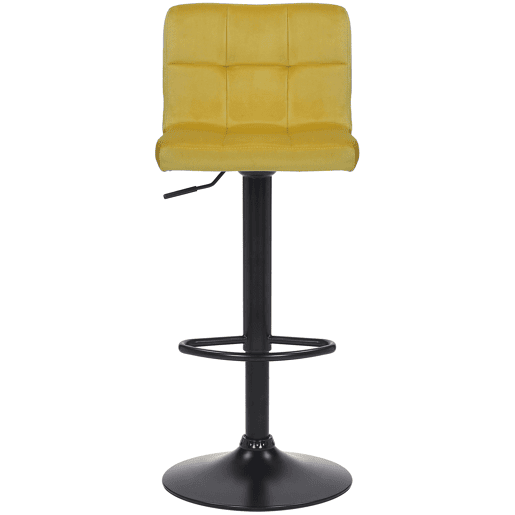 Juego de 2 taburetes de bar Feni Terciopelo Amarillo 40X40X85 cm