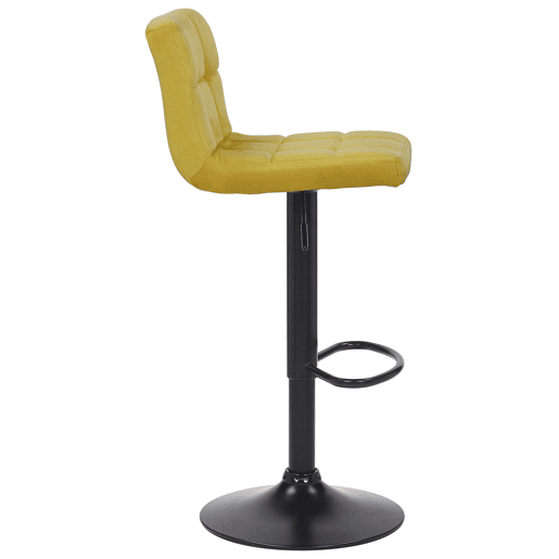 Juego de 2 taburetes de bar Feni Terciopelo Amarillo 40X40X85 cm
