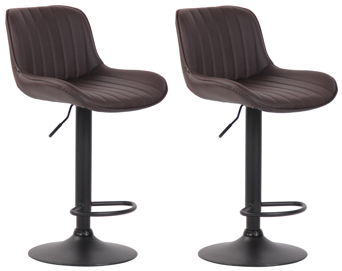 Pack de 2 taburetes de bar lentini en polipiel 50x50x86 cm