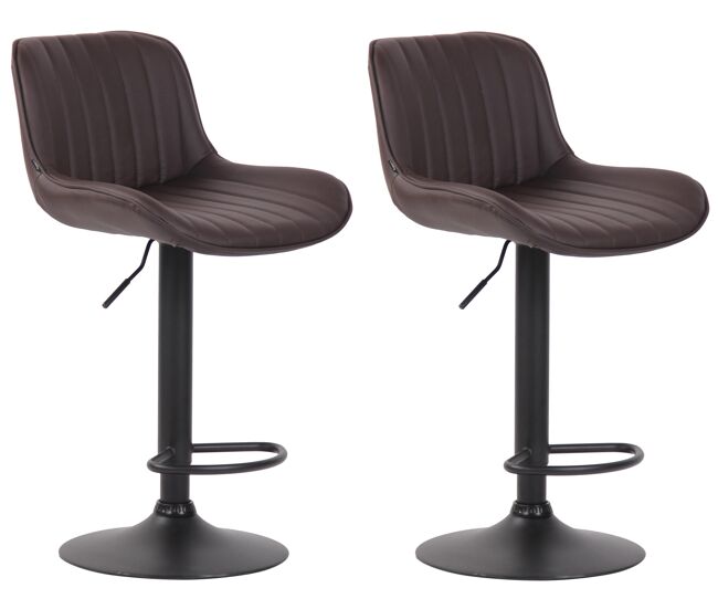Pack de 2 taburetes de bar lentini en polipiel 50x50x86 cm