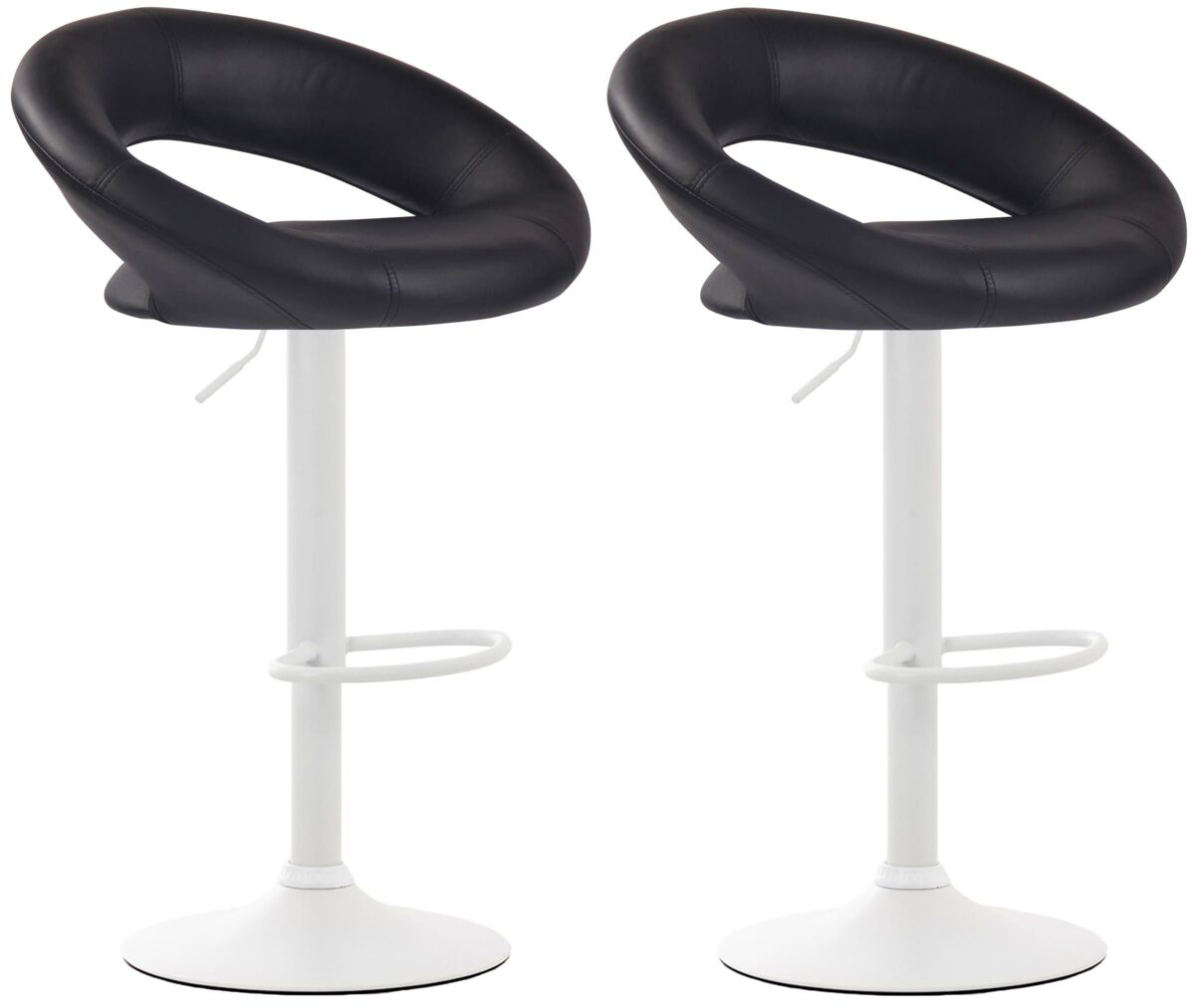Pack de 2 taburetes de barra olinda en polipiel 53x47x80 cm