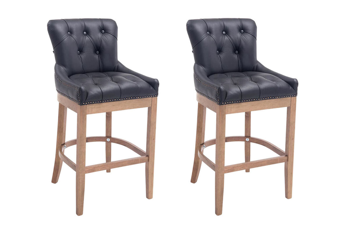 Set 2x taburetes lakewood en cuero original 55x57x109 cm