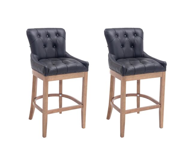 Set 2x taburetes lakewood en cuero original 55x57x109 cm