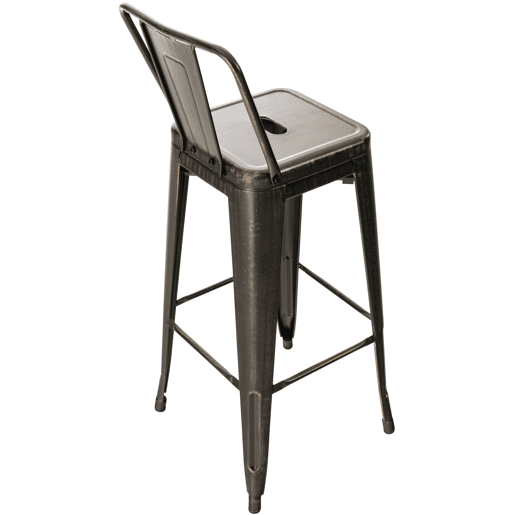 Juego de 2 Taburetes de Bar Mason Metal Negro-dorado 43X44X96 cm