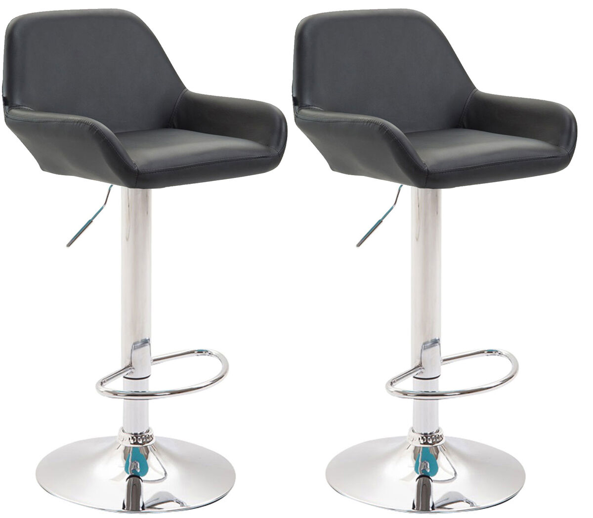 Set 2 taburetes de bar braga en cuero pu 51x52x89 cm