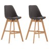 Set 2x Taburete Cannes en Tela Gris oscuro 56X48X112 cm
