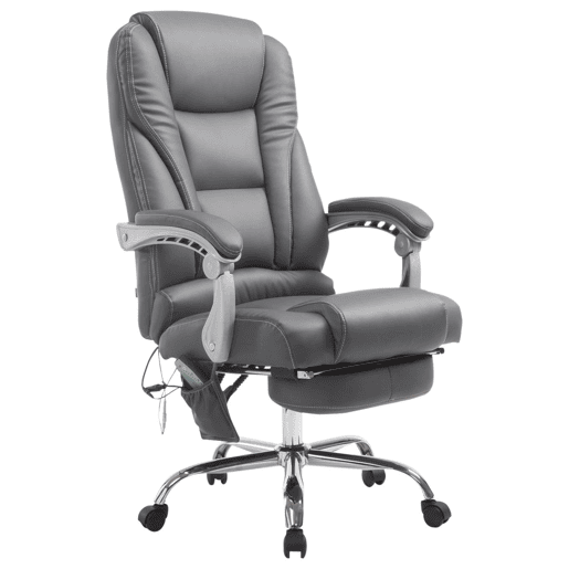Silla De Oficina Pacific Con Función Masaje Simil cuero Gris 64X68X118 cm