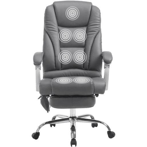 Silla De Oficina Pacific Con Función Masaje Simil cuero Gris 64X68X118 cm