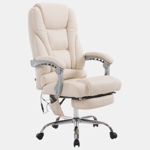 Silla De Oficina De Masaje Pacific V2 Simil cuero Crema 64X68X118 cm