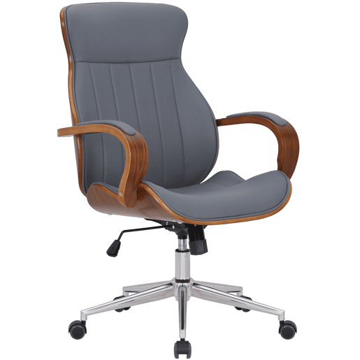 Silla De Oficina Melilla Simil cuero Nogalgris 68X63X100 cm