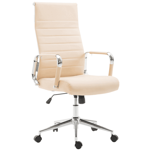 Silla De Oficina Kolumbus Simil cuero Crema 66X58X105 cm