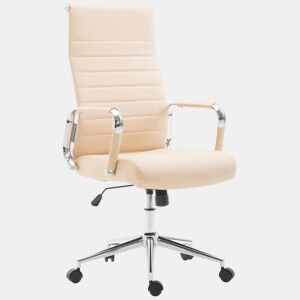 Silla De Oficina Kolumbus Simil cuero Crema 66X58X105 cm