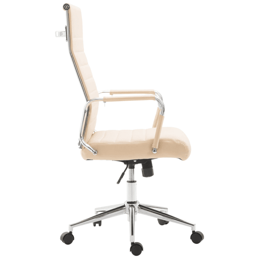 Silla De Oficina Kolumbus Simil cuero Crema 66X58X105 cm