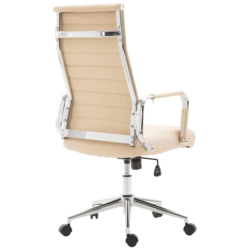 Silla De Oficina Kolumbus Simil cuero Crema 66X58X105 cm