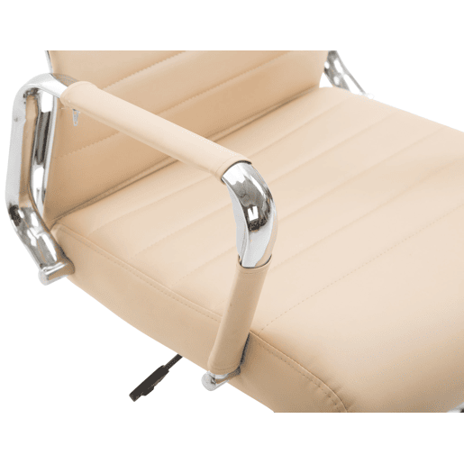 Silla De Oficina Kolumbus Simil cuero Crema 66X58X105 cm